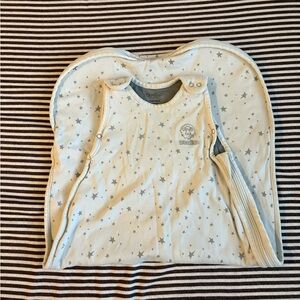 Woolino 4 Season Ultimate Baby Sleep Sack White and Gray Stars